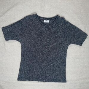 Everlane | Charcoal Gray Cotton-Wool Blend Knit Short Sleeve Top | Medium